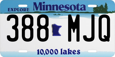 MN license plate 388MJQ