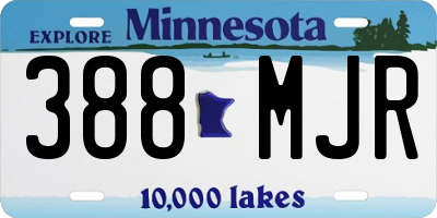 MN license plate 388MJR