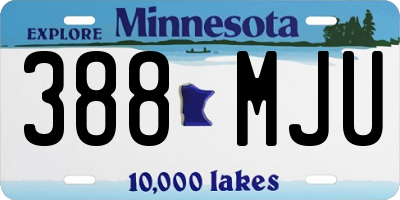MN license plate 388MJU