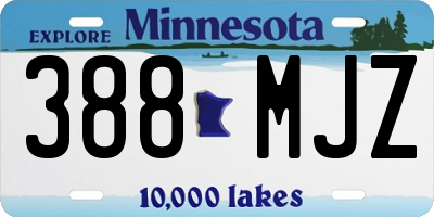 MN license plate 388MJZ