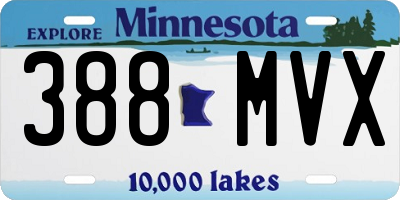 MN license plate 388MVX