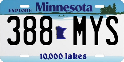 MN license plate 388MYS