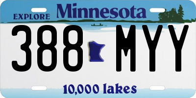 MN license plate 388MYY