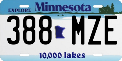 MN license plate 388MZE