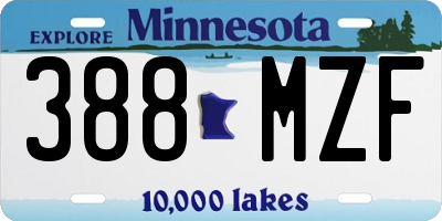 MN license plate 388MZF