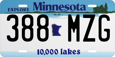 MN license plate 388MZG