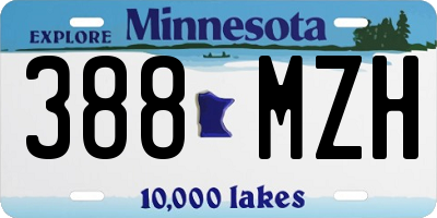 MN license plate 388MZH