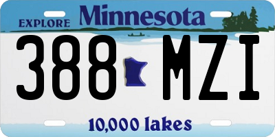 MN license plate 388MZI