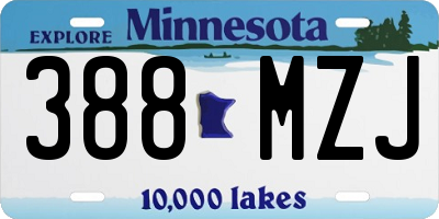 MN license plate 388MZJ