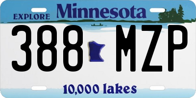 MN license plate 388MZP