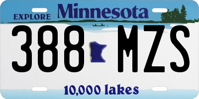 MN license plate 388MZS