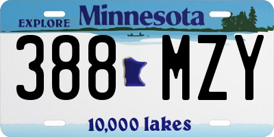 MN license plate 388MZY