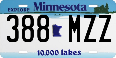 MN license plate 388MZZ