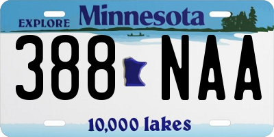 MN license plate 388NAA