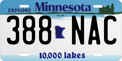 MN license plate 388NAC