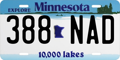MN license plate 388NAD