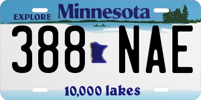 MN license plate 388NAE