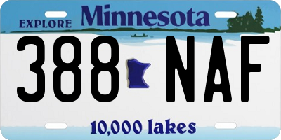 MN license plate 388NAF
