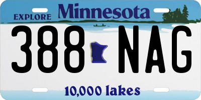 MN license plate 388NAG
