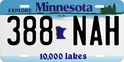 MN license plate 388NAH