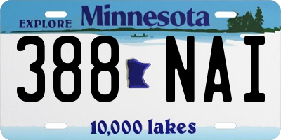 MN license plate 388NAI
