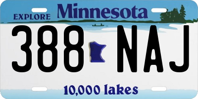 MN license plate 388NAJ