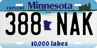 MN license plate 388NAK
