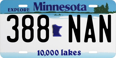 MN license plate 388NAN