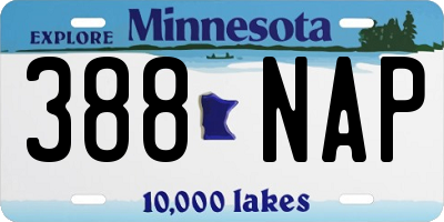 MN license plate 388NAP