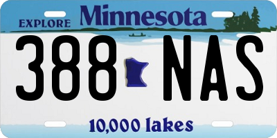 MN license plate 388NAS
