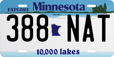 MN license plate 388NAT