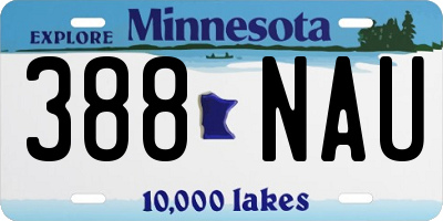MN license plate 388NAU