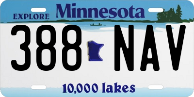 MN license plate 388NAV