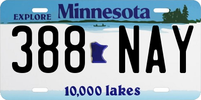 MN license plate 388NAY