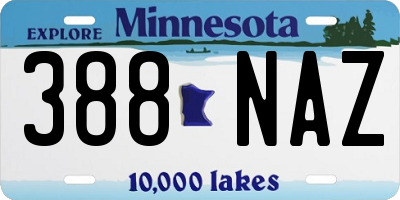 MN license plate 388NAZ