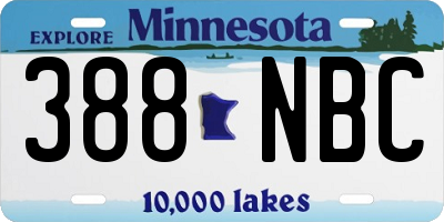 MN license plate 388NBC