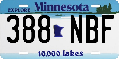 MN license plate 388NBF