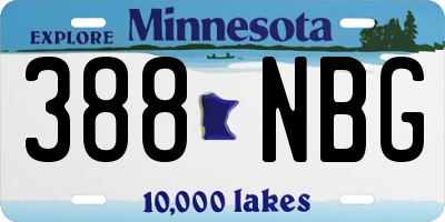 MN license plate 388NBG