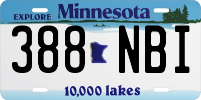 MN license plate 388NBI