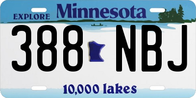 MN license plate 388NBJ