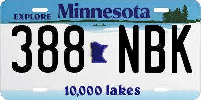 MN license plate 388NBK