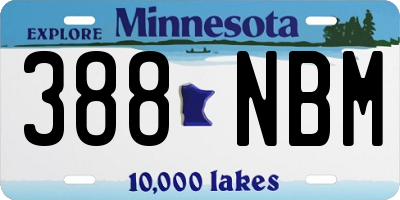 MN license plate 388NBM