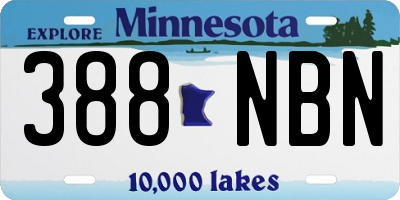 MN license plate 388NBN