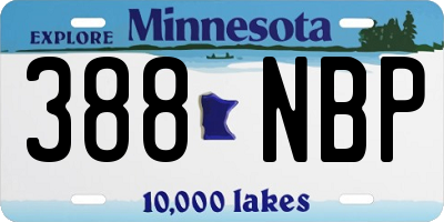 MN license plate 388NBP