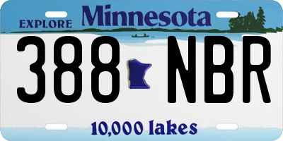 MN license plate 388NBR