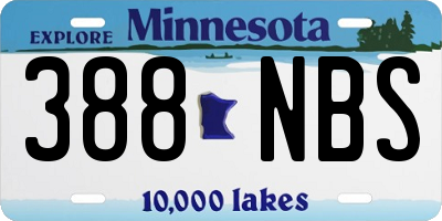 MN license plate 388NBS