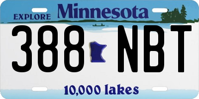 MN license plate 388NBT