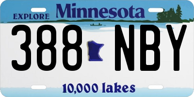 MN license plate 388NBY