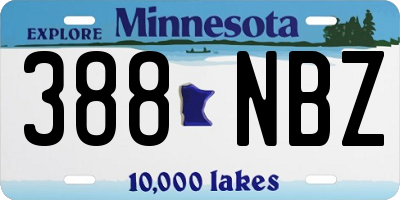 MN license plate 388NBZ