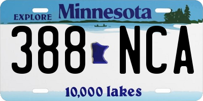 MN license plate 388NCA